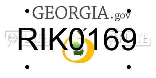 RIK0169 Georgia License Plate