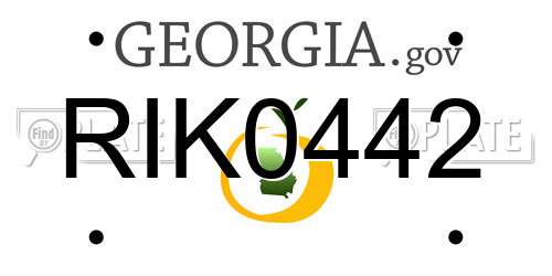 RIK0442 Georgia License Plate