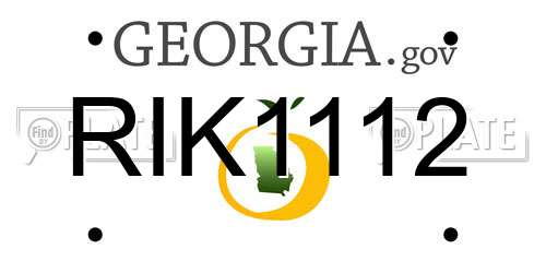 RIK1112 Georgia License Plate