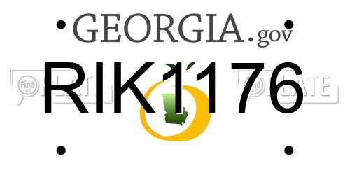 RIK1176 Georgia License Plate