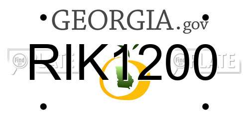 RIK1200 Georgia License Plate