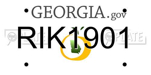 RIK1901 Georgia License Plate