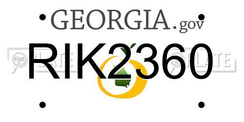 RIK2360 Georgia License Plate