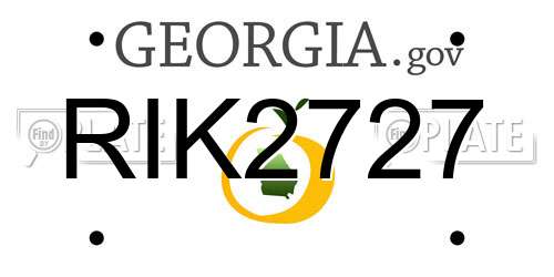 RIK2727 Georgia License Plate