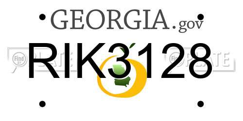RIK3128 Georgia License Plate