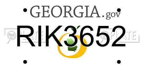 RIK3652 Georgia License Plate