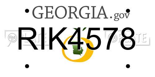 RIK4578 Georgia License Plate