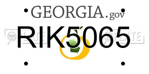 RIK5065 Georgia License Plate