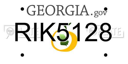 RIK5128 Georgia License Plate