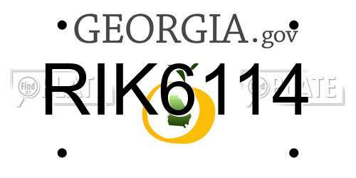 RIK6114 Georgia License Plate