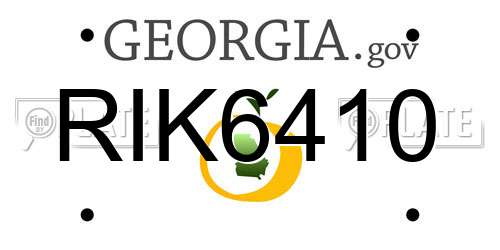 RIK6410 Georgia License Plate