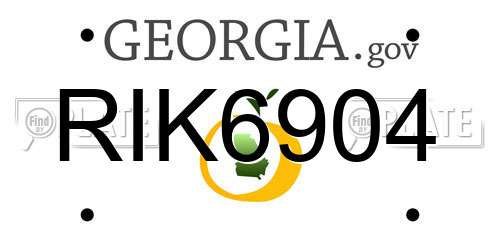RIK6904 Georgia License Plate