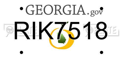 RIK7518 Georgia License Plate