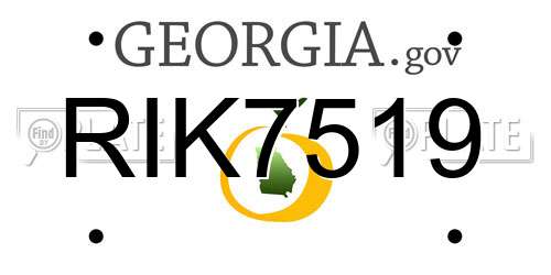 RIK7519 Georgia License Plate