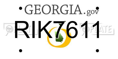 RIK7611 Georgia License Plate