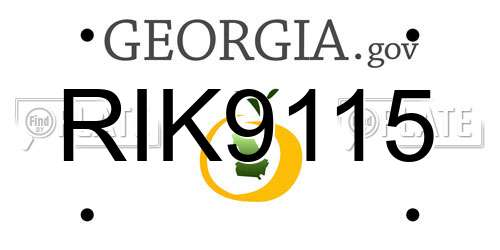 RIK9115 Georgia License Plate