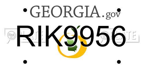 RIK9956 Georgia License Plate