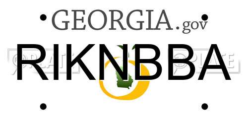 RIKNBBA Georgia License Plate