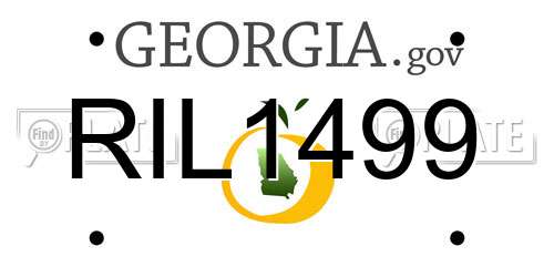 RIL1499 Georgia License Plate