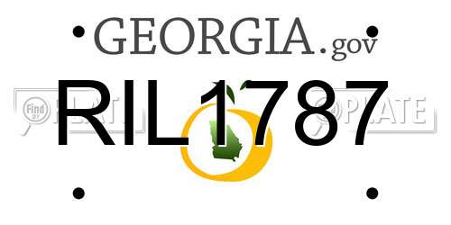 RIL1787 Georgia License Plate