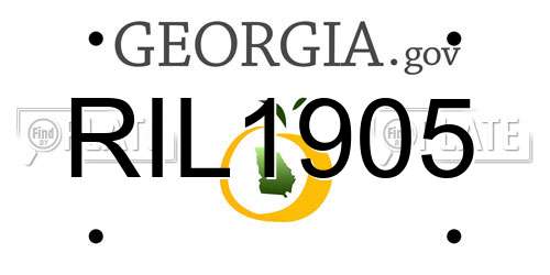 RIL1905 Georgia License Plate