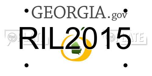 RIL2015 Georgia License Plate