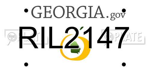 RIL2147 Georgia License Plate