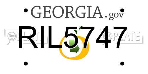 RIL5747 Georgia License Plate