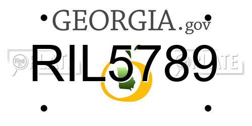 RIL5789 Georgia License Plate