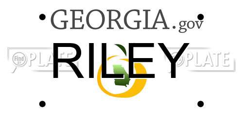 RILEY Georgia License Plate