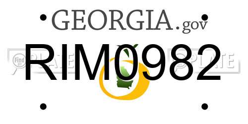 RIM0982 Georgia License Plate