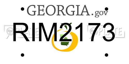 RIM2173 Georgia License Plate