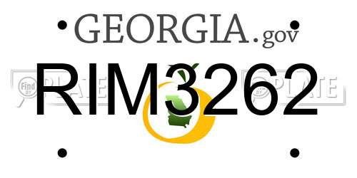 RIM3262 Georgia License Plate