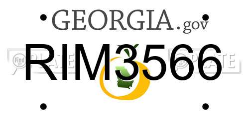 RIM3566 Georgia License Plate