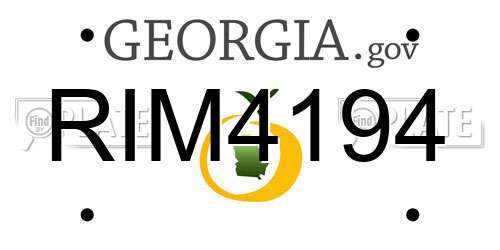 RIM4194 Georgia License Plate