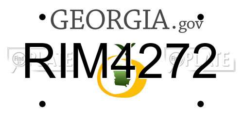 RIM4272 Georgia License Plate