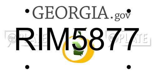 RIM5877 Georgia License Plate