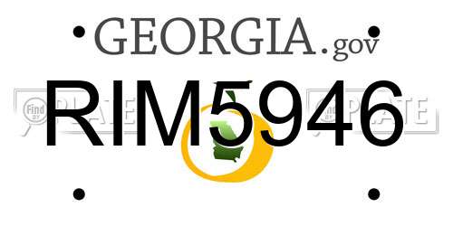 RIM5946 Georgia License Plate