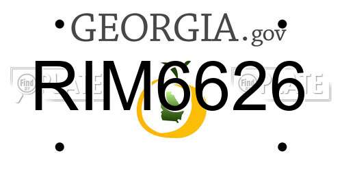 RIM6626 Georgia License Plate