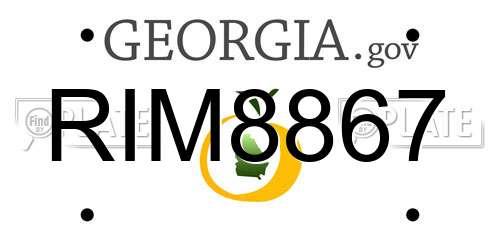 RIM8867 Georgia License Plate