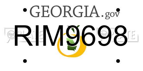 RIM9698 Georgia License Plate