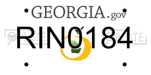 RIN0184 Georgia License Plate