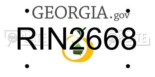 RIN2668 Georgia License Plate