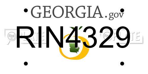RIN4329 Georgia License Plate