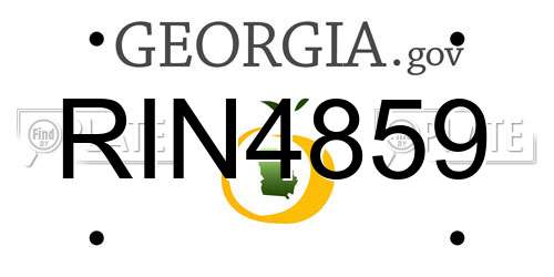RIN4859 Georgia License Plate