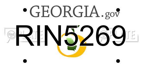 RIN5269 Georgia License Plate