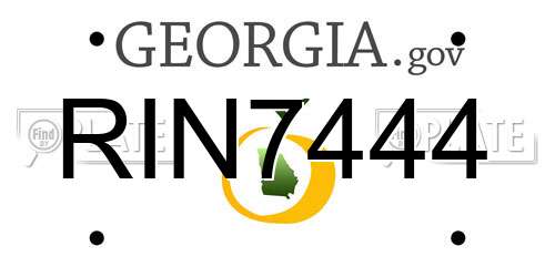 RIN7444 Georgia License Plate