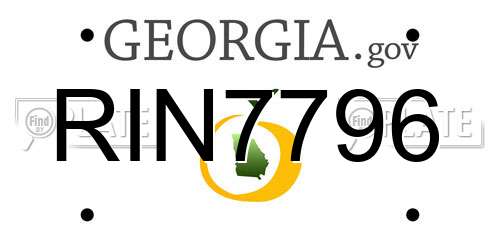 RIN7796 Georgia License Plate