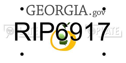 RIP6917 Georgia License Plate