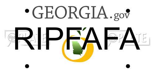 RIPFAFA Georgia License Plate